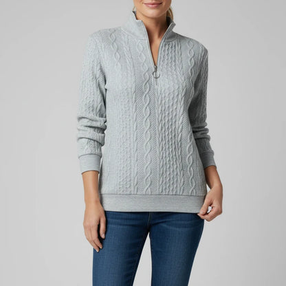 Cable Knit Quarter Zip Sweater