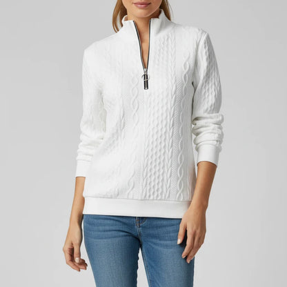 Cable Knit Quarter Zip Sweater