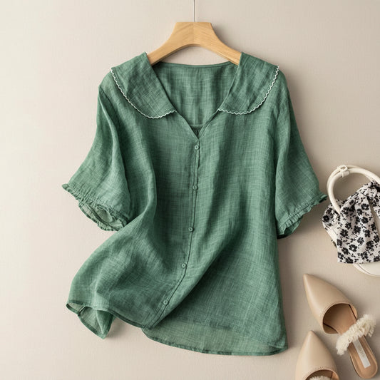 Linen Button Blouse