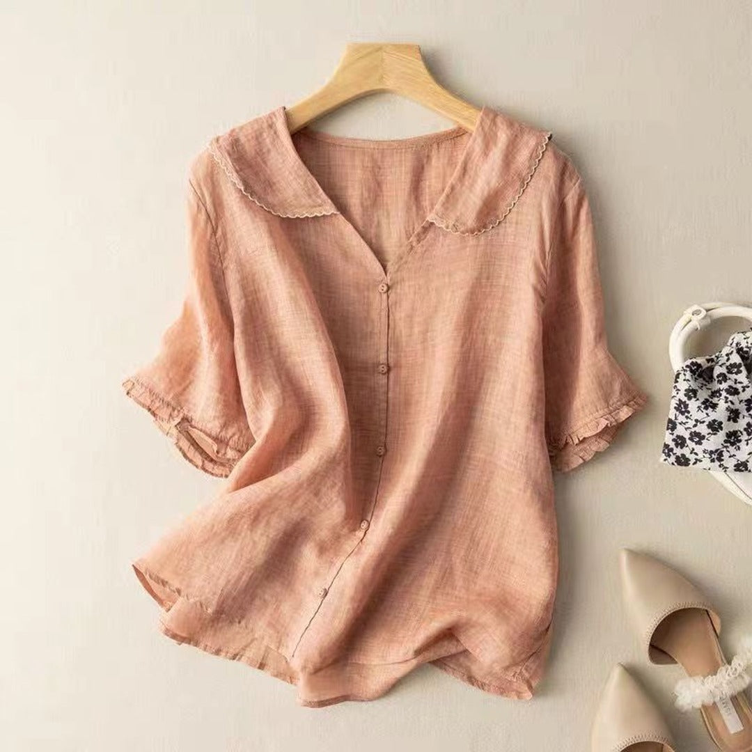 Linen Button Blouse