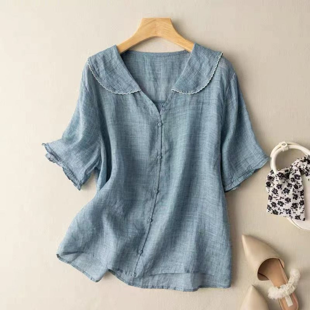 Linen Button Blouse