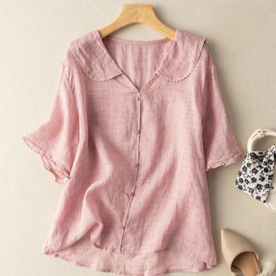 Linen Button Blouse