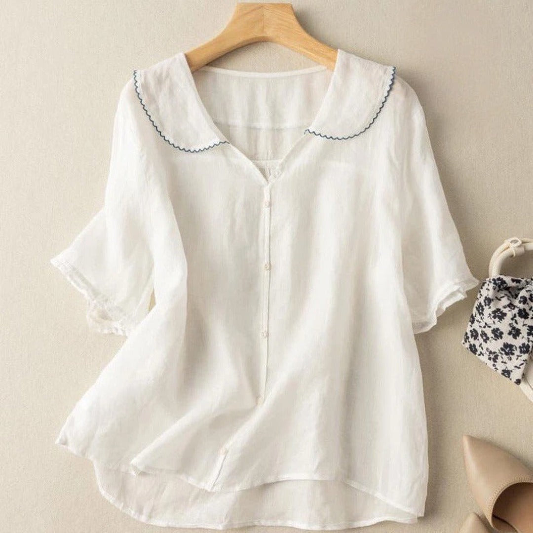 Linen Button Blouse